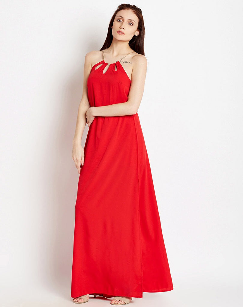 Maxi Dress Red Cutout Maxi Dress Party ...